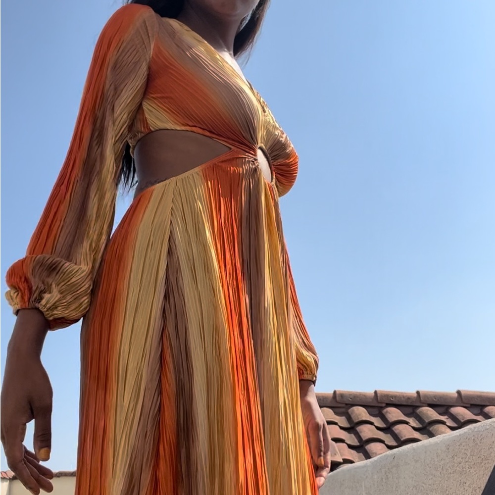Orange Cut-out Dress